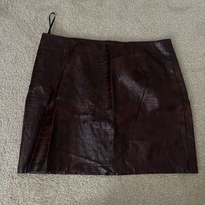 SHEIN Dark Brown Textured Mini Skirt